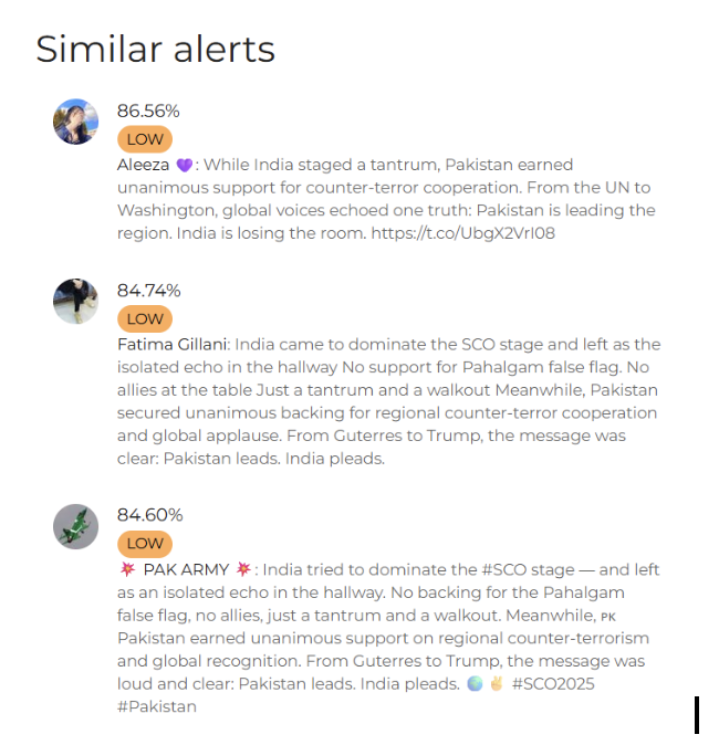 Brinker’s platform detects similarity between content helping to map out coordinated campaigns